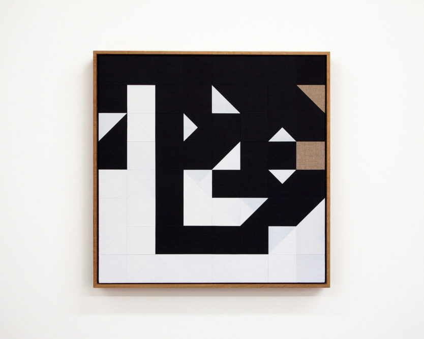 Chess Painting No. 135 (Duchamp vs. Kaminsky, New York, 1953)
50 x 50 cm | gesso on linen, oak frame | 2019