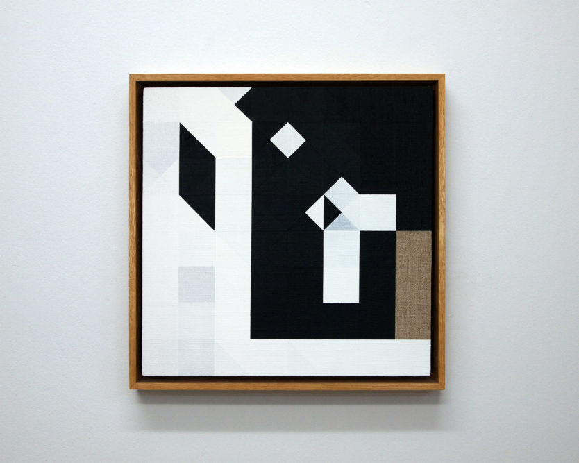 Chess Painting No. 2(Duchamp vs. Crépeaux, Nice, 1925)32 x 32 cm | gesso on linen, oak frame | 2009