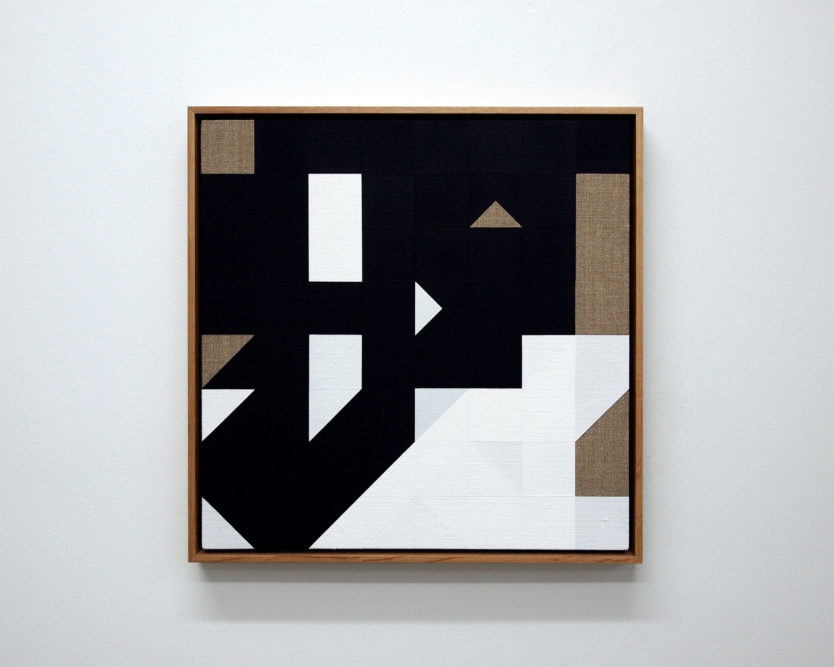 Chess Painting No. 95(Duchamp vs. Koltanowski, Brussels, 1923)42 x 42 cm | gesso on linen, oak frame | 2016